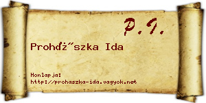 Prohászka Ida névjegykártya