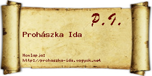 Prohászka Ida névjegykártya