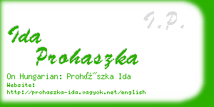 ida prohaszka business card